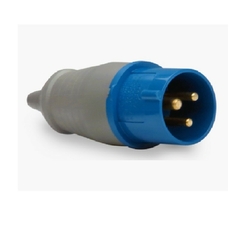 Plugue IP44 16A 2P+T 220/240Vca Azul 6h PLS-3076