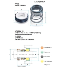 Selo Mecânico 1.3/8" Tipo-01 Inpacom - Eletrotécnica Vera Cruz