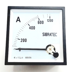 Amperímetro Analógico 96x96mm 600/5A Medição Indireta