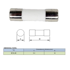 Fusível Cartucho Porcelana 10x38mm 12A gL/gG 10 peças - Eletrotécnica Vera Cruz