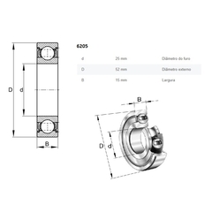 Rolamento de Esferas 6205-ZZ-C3 - comprar online