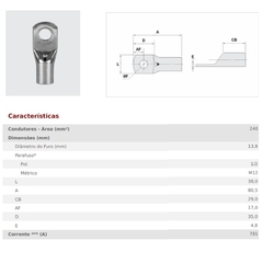 Terminal Compressão TM 240 mm² M13 1F1C na internet