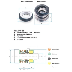 Selo Mecânico 3/4" Tipo-06 Viton Inpacom - comprar online