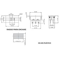 Interruptor Deslizante HH-201 Plástico 10A/120vca 6A/250vca 5 peças - loja online