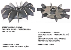 Ventoinha Nylon Eberle Carcaça 63 3D2237K 2-8P Carcaça Chapa Antigo