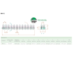 Conector Barra Baquelite BM12 6mm² 35A na internet