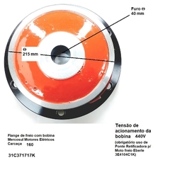 Flange de Freio Carcaça 160 com Bobina 440V 31C371717K - Eletrotécnica Vera Cruz