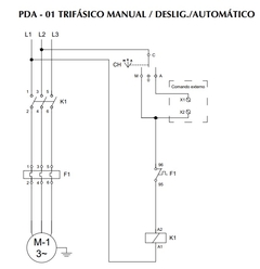 Partida Direta Trifásica Comutador 3 Posições Relé 6.3~10A PDA-01C3 - loja online