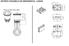 Botão Emergência Longo Ruptura Positiva c/ Trava - 1NF - comprar online