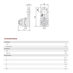 Terminal de Pressão ou Aperto TA 70 mm² - comprar online