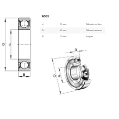 Rolamento de Esferas 6305-ZZ-C3 - comprar online