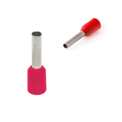 Terminal Tubular Ilhós Simples 1,00 mm² Vermelho 100 peças