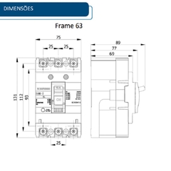 Disjuntor Caixa Moldada IEC DL063X 63A - Eletrotécnica Vera Cruz