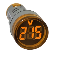 Voltímetro Digital 22mm 20-500Vca Amarelo