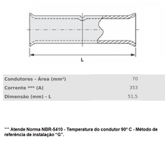 Luva Emenda de Compressão 70 mm² Boca Expandida - comprar online