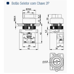 Comutador 2 Posições Fixas - 1NA Com Chave na internet