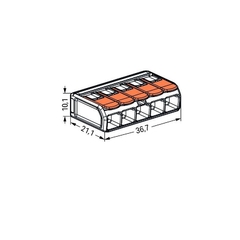 Conector Emenda Compacto Wago 221-615 6mm² 5 Vias - Eletrotécnica Vera Cruz