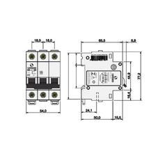 Disjuntor Tripolar Din Curva C 3KA 50A - comprar online