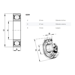 Rolamento de Esferas 6204-ZZ-C3 - comprar online