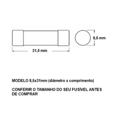 Fusível Cartucho Porcelana 8,5x31 12A gL/gG 500Vca 10 Peças - comprar online