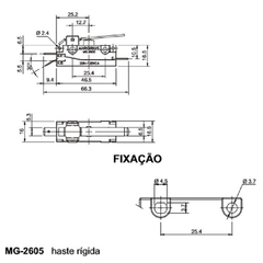 Fim de Curso MG2605 Haste Rígida Curta Terminais E3-Fast on na internet