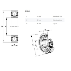 Rolamento de Esferas 6304-ZZ-C3 - comprar online