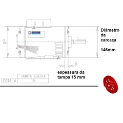 Tampa Dianteira Eberle Nema 48/56(48) LT 3E1268K - Eletrotécnica Vera Cruz