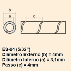 Organizador Tubo Espiral 4mm x 20metros - 5/32" x 20 metros - Eletrotécnica Vera Cruz