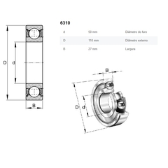 Rolamento de Esferas 6310-ZZ-C3 - comprar online