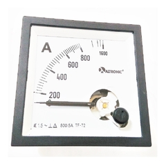 Amperímetro Analógico 72x72mm 800/5A Medição Indireta