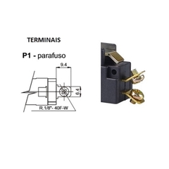 Fim de Curso MG2606 Haste Curta c/ Rolete Terminais P1-Parafuso - comprar online