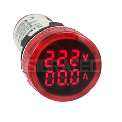 Amperímetro e Voltímetro Digital 22mm 0-100A 60-500Vca Vermelho - comprar online