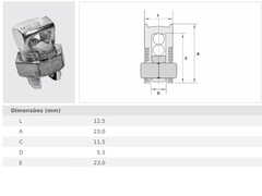 Conector Parafuso Fendido 16 mm² Split Bolt - Eletrotécnica Vera Cruz