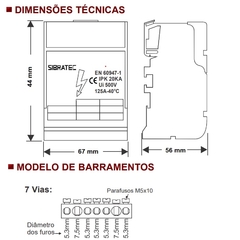 Bloco Distribuição 2 Barramentos 2x7 125A na internet