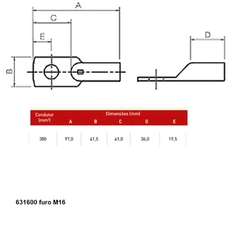 Terminal Compressão 300 mm² M16 1F1C Magnet - comprar online