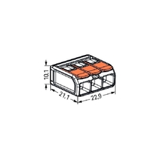 Conector Emenda Compacto Wago 221-613 6mm² 3 Vias - Eletrotécnica Vera Cruz