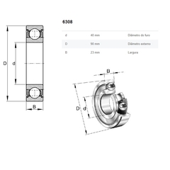 Rolamento de Esferas 6308-ZZ-C3 - comprar online