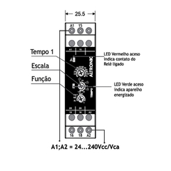 Rele de Tempo Multi Escala TEI-01/03 1 SPDT 24-240Vca/Vcc - comprar online