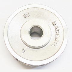 Polia Alumínio 1 Canal Perfil A 90mm Furo 3/4" 19,05mm - Eletrotécnica Vera Cruz