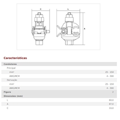 Conector Derivação Perfurante CDP 120-120 - comprar online