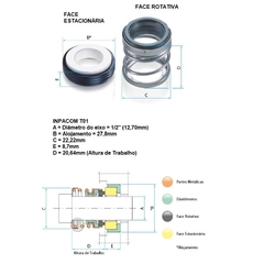 Selo Mecânico 1/2" Tipo-01 Viton Inpacom - comprar online