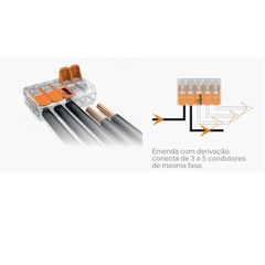 Conector Emenda Compacto Wago 221-415 4mm² 5 polos na internet