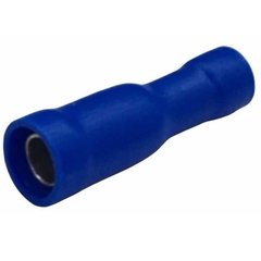 Terminal Pre Isolado Bala Bullet Femea 1,50-2,50 mm² Azul