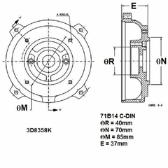 Flange Eberle B14 C-Din Carcaça 71 3D8358K na internet