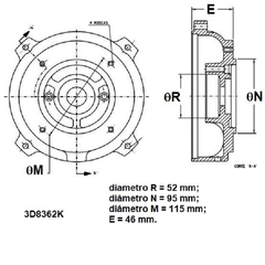 Flange Eberle B14 C-Din Carcaça 90 3D8362K na internet