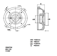 Flange B14 C-Din Carcaça 132 3D6272K Mercosul - loja online