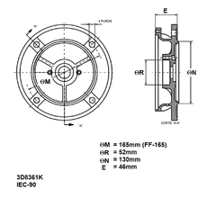 Flange B5 Carcaça 90 FF-165 3D8361K Mercosul - loja online