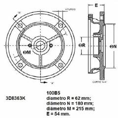 Flange Eberle B5 FF Carcaça 100 3D8363K - Eletrotécnica Vera Cruz