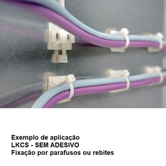 Fixador Sem Adesivo 32x25mm Nylon Natural LKCS 100 Peças - comprar online