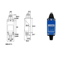 Fim de Curso ME-8111 Pistão em aço Ataque Vertical - Eletrotécnica Vera Cruz